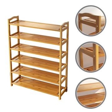 БАМБУКОВЫЙ ШКАФ ДЛЯ ОБУВИ - ПОЛКА-СТОЙКА ДЛЯ ОБУВИ С 6 УРОВНЯМИ STRONG