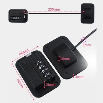 Blokada lodówki, wytrzymała 4-cyfrowa blokada kablowa, zabezpieczenie przed