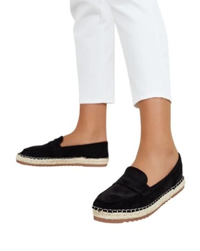 CZARNE MOKASYNY DAMSKIE MONUM 39