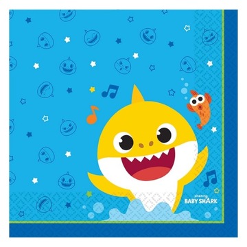 SERWETKI PAPIEROWE BABY SHARK URODZINY 16szt
