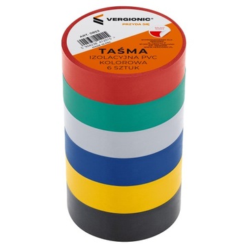 Изолента ПВХ для кабелей, гибкая, водонепроницаемая, прочная, 6 шт.