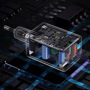 Сетевое зарядное устройство BASEUS USB + Type C Compact Super Si Pro PD 30W, черный CC