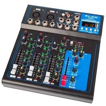 MIKSER STUDYJNY AUDIO MIXER 4 KANAŁY BLUETOOTH USB MP3 2x XLR RCA JACK 6.3