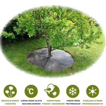 KRĄŻEK OSŁONA DONICZKOWA PRZECIW CHWASTOM DO OGRODU DUŻA 50CM Filc Filcowe