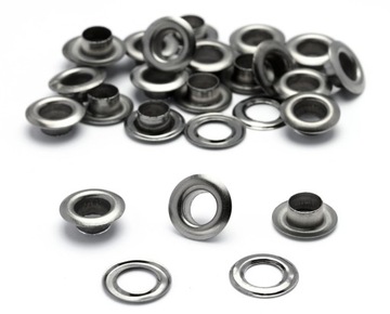 Oczka kaletnicze 6 mm GRAFIT +100 podkładek metal