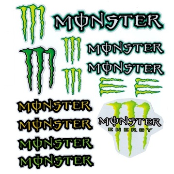 NAKLEJKI NA MOTOR MOTOCYKL ROWER MONSTER ZESTAW