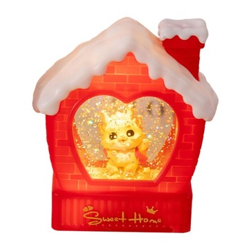 Latarnia ze śnieżną kulą z roku smoka Błyszcząca latarnia ze smokiem Lampka