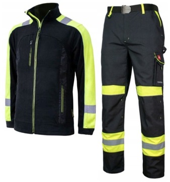 KOMPLET UBRANIE ROBOCZE SPODNIE POLAR BLUZA BHP 52