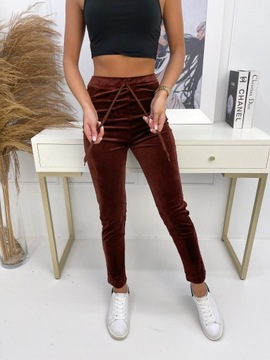 МЫ569 гл. ЖЕНСКИЕ ОДНОТОННЫЕ ВЕЛУРОВЫЕ БРЮКИ L/XL