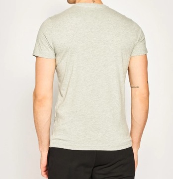 Diesel męski t-shirt szary bawełniany koszulka krótki rękaw z nadrukiem XL