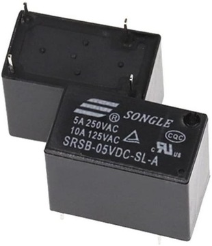 Przekaźnik mocy SONGLE SRSB-12VDC-SL-A 5A - 5V - 4PIN - styki 250VAC