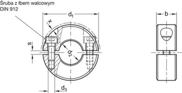 КОМПЛЕКТ СКЛАДНЫХ ЗАЖИМОВ КОЛЬЦО FI25 мм АЛЮМИНИЙ