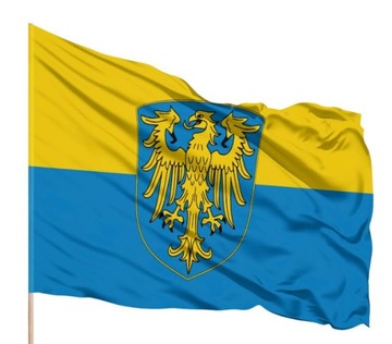 MOCNA Flaga Górny Śląsk Silesia Herb 112x70 CM NA KIJ DRZEWIEC