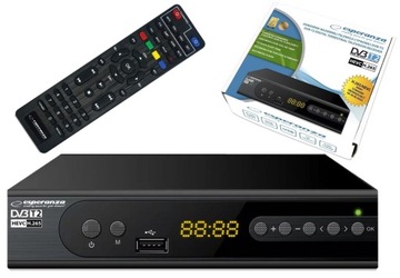 DEKODER TUNER TV NAZIEMNEJ HD DVB-T2 HEVC H.265 Z PILOTEM PROGRAMOWALNYM