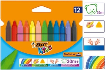 BIC KIDS PLASTIDECOR ТРЕУГОЛЬНИК ЦВЕТ ЦВЕТ XL ПРОЧНЫЙ 12 ЦВЕТОВ.
