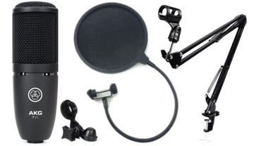 AKG P120 MIKROFON POJEMNOŚCIOWY XLR + RAMIĘ + POP