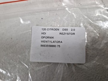 CITROEN DS5 2.0 HDI REZISTOR VENTILÁTOR 9663558880
