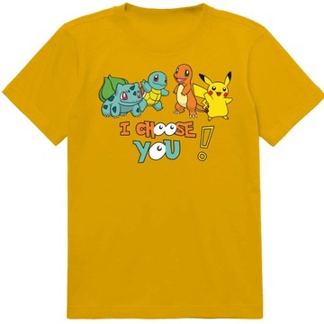 KOSZULKA DZIECIĘCA T-SHIRT DLA DZIECKA POKEMON 152 PREZENT JAKOŚĆ