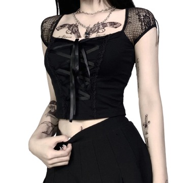 SEKSOWNA BLUZKA TOP GOTH SIATECZKA DAMSKA
