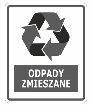 NAKLEJKA NA KOSZ SEGREGACJA ZMIESZANE 9,5x11,5cm