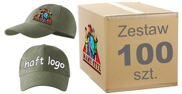 Czapka z daszkiem 6P z LOGO-HAFT czapki reklamowe z nadrukiem-100 szt