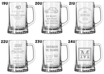 Kufel do piwa na prezent kawalerski Urodziny z grawerem 620ml w pudełku