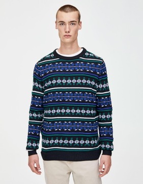 PULL & BEAR SWETER WZÓR RETRO 7JT XXJ__XS