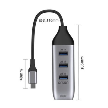 Onten 95118U Многофункциональный преобразователь-концентратор USB-C/Type-C 4 в 1