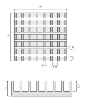 RADIATOR 25x25x5 RAD20
