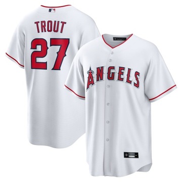 Replika koszulki domowej gracza Trout White Los Angeles Angels, 3XL