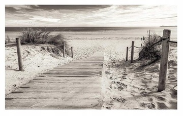 Fototapeta PLAŻA Czarno Biała do sypialni 254x184