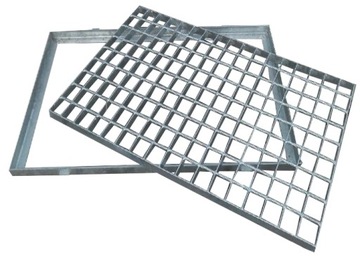 WYCIERACZKA METALOWA Z RAMĄ RAMKĄ OCYNK KRATA WEMA PODEST 40X60 400x600