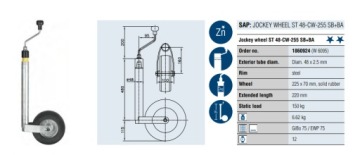 Опорное колесо маневренное fi48 мм с грузом Winterhoff new Camping wheel