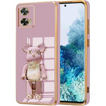 ETUI GLAMOUR DO MOTO G53 5G BEAR UCHWYT PODSTAWKA MIŚ SILIKON CASE + SZKŁO