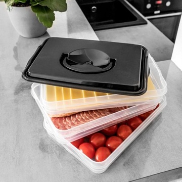 Трехуровневый контейнер-органайзер для мяса и сыров.