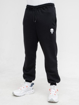 Мужские хлопковые спортивные штаны удобные MARVEL LOGO PUNISHER черные XL