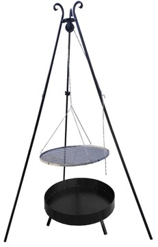 САДОВЫЙ ГРИЛЬ, КОВАННЫЙ ШТАТИВ, ПОДВЕСНОЙ УГЛЕРОДНЫЙ ГРИЛЬ