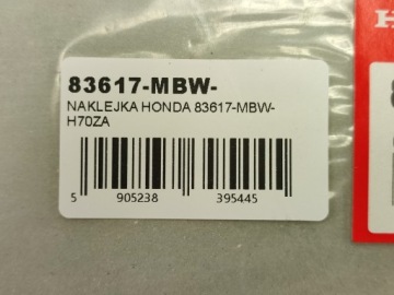 HONDA CBR600F HURRICANE 2004 83617MBWH70ZA НАКЛЕЙКА НА ЛЕВЫЙ КРЕСТЕЦ