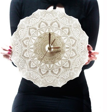 Zegar Mandala 30cm Szczęście Bezgłośny Polski