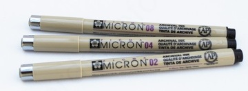 Sakura Pigma Micron 3szt Black 02 04 08