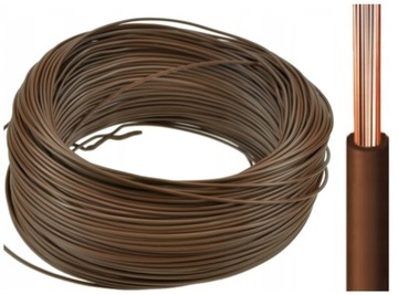 Przewód linka kabel jednożyłowy LGY 1 1mm 1mm2 brązowy 1x1 1m