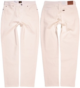 LEE spodnie HIGH WAIST straight WHITE PEARL jeans CAROL _ W29 L35