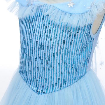ПЛАТЬЕ ЭЛЬЗЫ FROZEN 2 КОСТЮМ ЭЛЬЗЫ НА БАЛ КАРНАВАЛЬНЫЙ ПАРИК 140/146