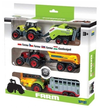 Zestaw FARMA 2 Traktory 4 maszyny rolnicze Traktor