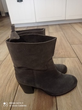 SHABBIES NUBUCK GREY ANKLE BOOTS 41