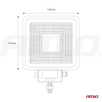 СВЕТОДИОДНАЯ РАБОЧАЯ ЛАМПА 110х110 КВАДРАТ 2080 лм 1LED COB