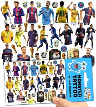 TATUAŻE ZMYWALNE TYMCZASOWE DLA DZIECI DZIECIĘCE NEYMAR WZORY ORYGINALNE