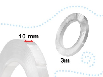 ЛЕНТА ДВУСТОРОННЯЯ САМОКЛЕЯЩАЯСЯ ВОДОНЕПРОНИЦАЮЩАЯ 10 ММ х 3М