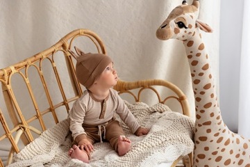 Хлопковое боди Makoma Polo DR Giraffe 03244DRP, размер 80, бежево-коричневый