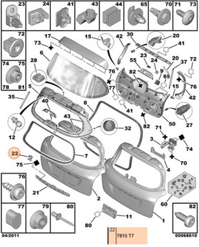 ORIGINÁLNÍ PEUGEOT ZNAK ZNAKY 607 ZADNÍ VÍKO KUFRU